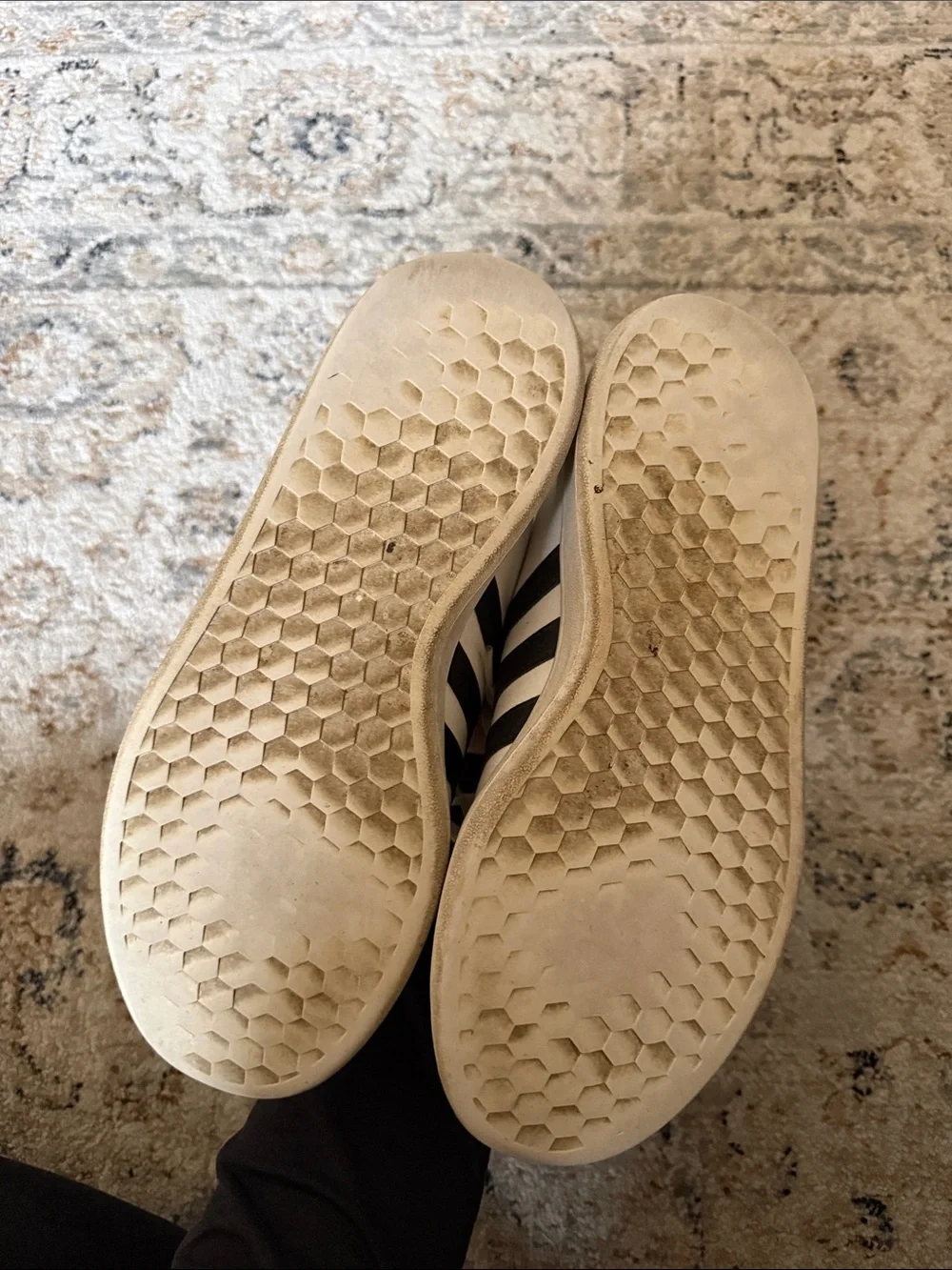 adidas Women’s White Sneakers with Black Stripes